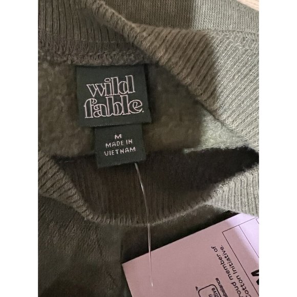 Wild Fable Sage Green Bleach Dyed Long Sleeve Sweatshirt.~ Medium ~ NWT - Picture 3 of 3